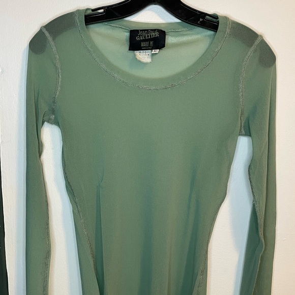 Jean Paul Gaultier Tops - Jean Paul Galtier Green Mesh Long sleeve top for Women